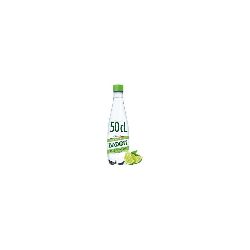 Eau gazeuse Badoit citron vert – Bouteille de 0.5 litre