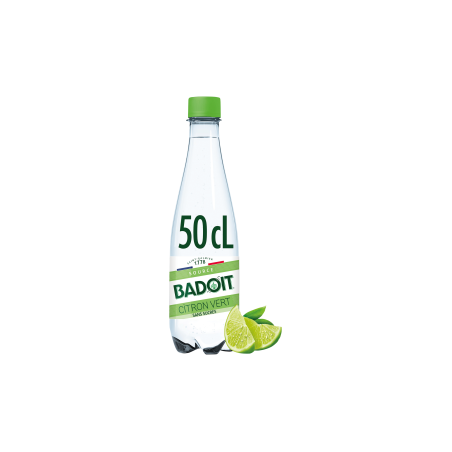 Eau gazeuse Badoit citron vert – Bouteille de 0.5 litre